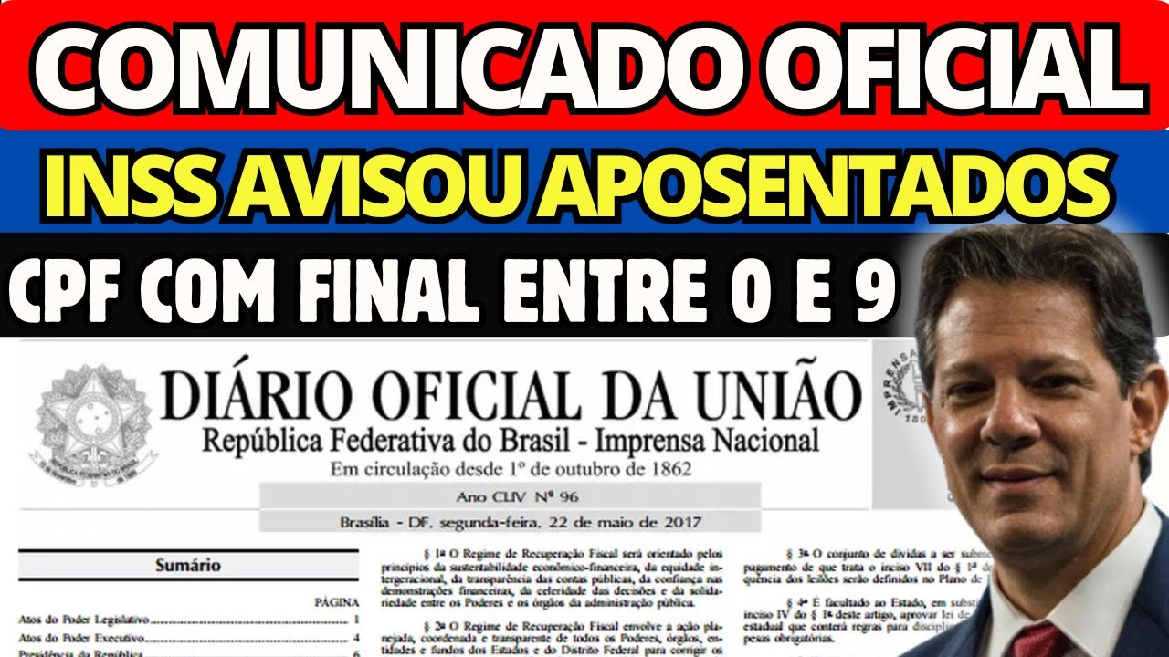 DIÁRIO OFICIAL INSS SURPREENDE TODO MUNDO! SAIU COMUNICADO OFICIAL AGORA!! CONSIGNADO INSS