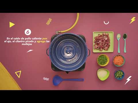 Sopa de arroz con mollejas para un almuerzo muy nutritivo.