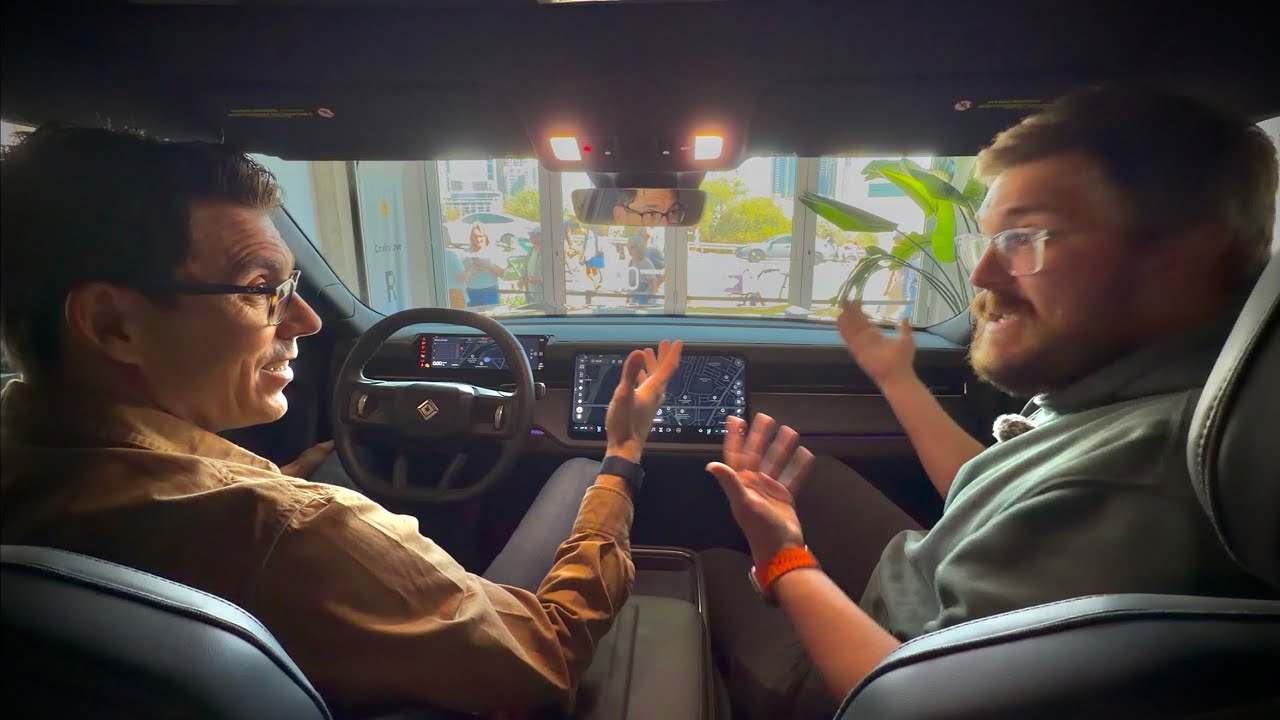 Out of Spec Reviews Kyle Conner with Rivian CEO RJ Scaringe and design chief Jeff Hammoud