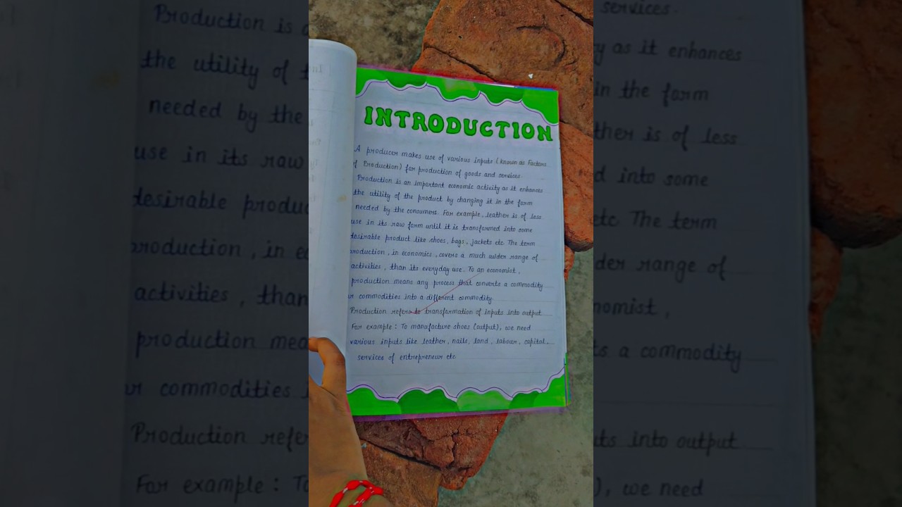 Production Function project file 📚📈 [ Micro Economics ] #class11th #commerce #project #projectfile