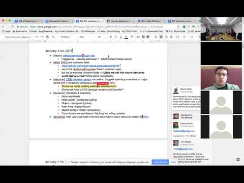 Kubernetes SIG API Machinery 20180131