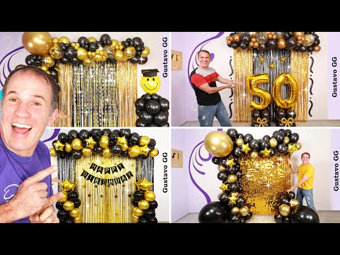 4 IDEAS 🤩 DECORACIONES PARA CUMPLEAÑOS 😍 (Guirnalda de globos) Decoración con globos - Gustavo gg