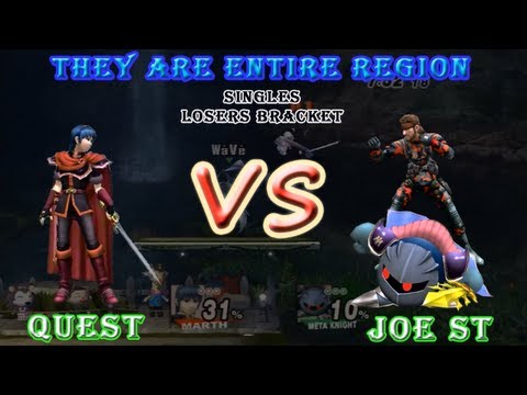 SSBB - Quest (Marth) Vs JoeST (Metaknight/Snake) - They Are Entire Region