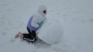 자기보다 더 큰 눈덩이 굴리기~ㅎ에휴 힘들어~