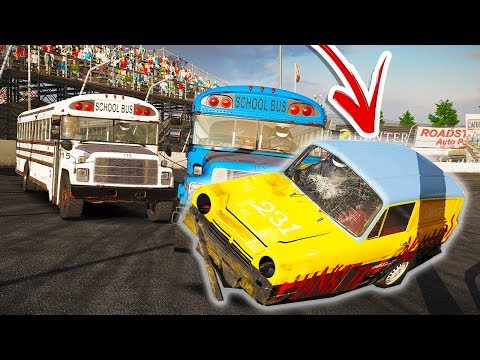 ONE Tiny Van VS 23 BUSES! RACE FOR YOUR LIFE! - Wreckfest UPDATE Gameplay