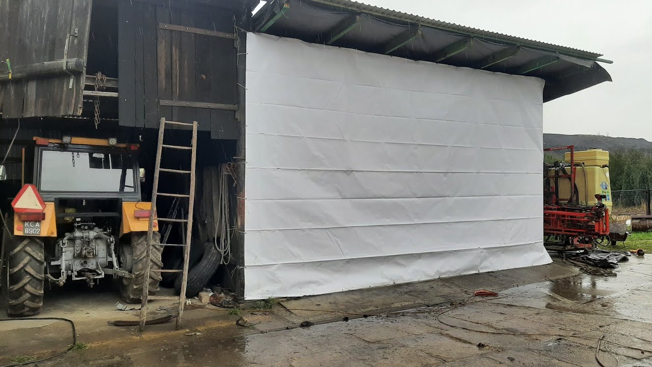 Drzwi do wiaty z plandeki - budujemy garaż