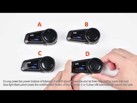 How to Pair 4 Fodsports FX6 Motorcycle Bluetooth Headset Voice Dial 5.0 Helmet Communication System?
