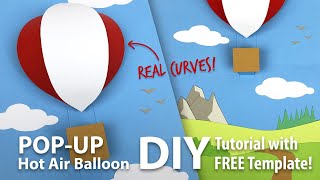 Hot Air Balloon Pop-Up Card Tutorial with FREE template