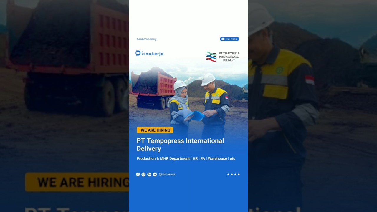 Lowongan Kerja PT Tempopress International Delivery #disnakerja #lokerofficial #shorts