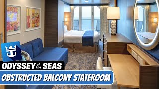 Odyssey of the Seas | Obstructed Balcony Stateroom Full Walkthrough Tour & Review 4K