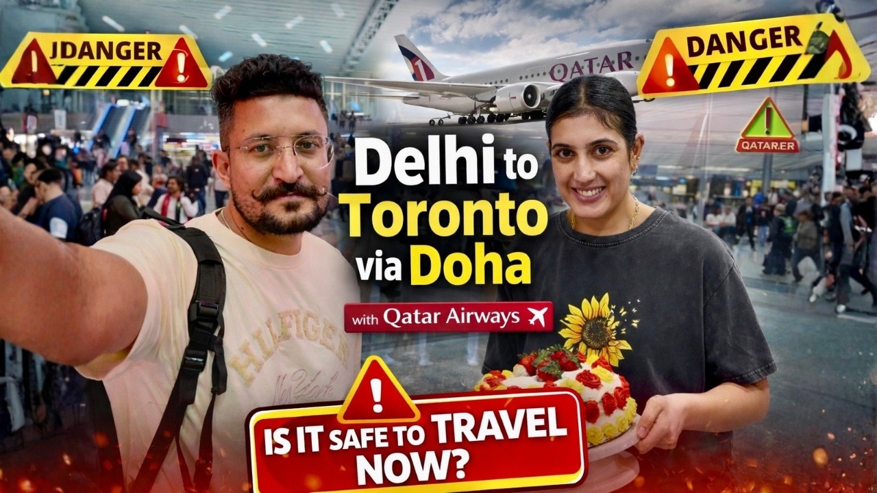 India to Canada Travel Vlog 🇮🇳✈️🇨🇦 Delhi → Doha → Toronto Full Journey ✈️