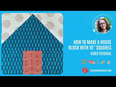 How to make a Little house block with 10" squares video tutorial
