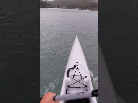 Sweet wave ride on a surf ski