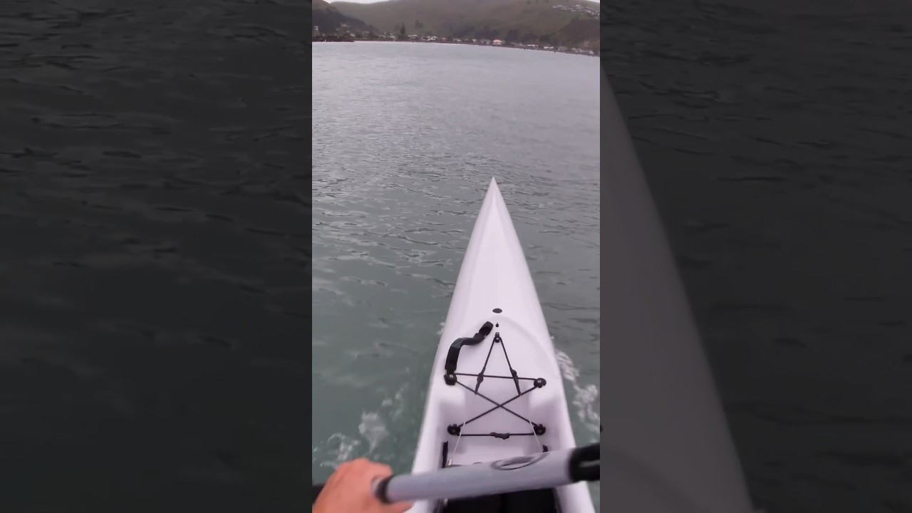 Sweet wave ride on a surf ski