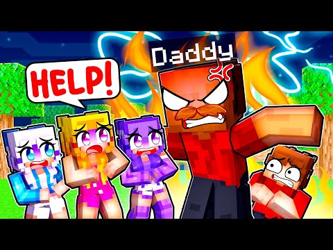 My DAD Meets MY CRAZY FAN GIRLS In Minecraft...