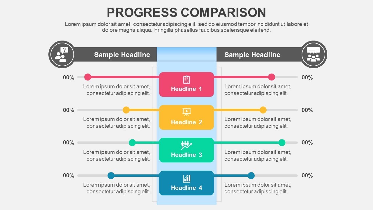 Progress Comparison Animated PPT Template