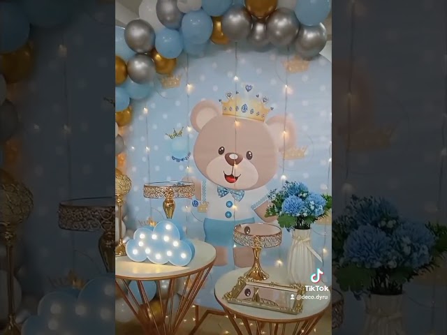 Vídeo relacionado con HEYOMI 9 centros de mesa para bautizo de niño, decoración de osito azul bautizo niño, género Reveal Party Decorations adornos mesa 3D oso para nacimiento cumpleaños niño Baby Shower (azul)