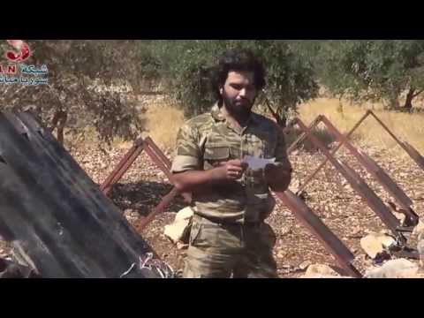 استهداف مقرات النظام في اشتبرق بصواريخ محلية الصنع من قبل كتيبة عمر المختار في ريف اللاذقية