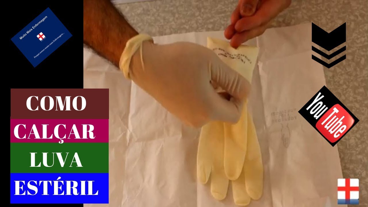 Como calçar luva estéril