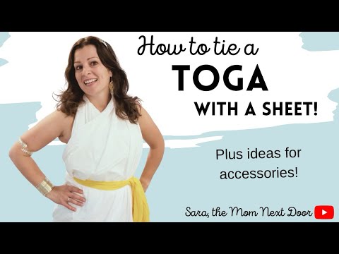 How to tie a toga with a flat sheet!
