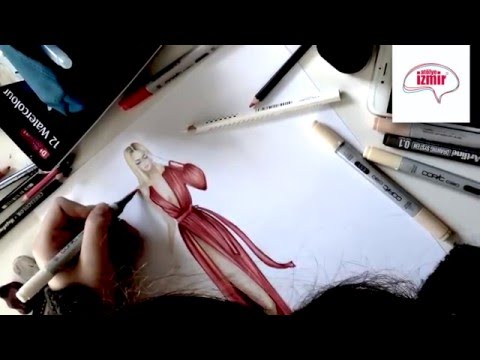 Moda Tasarım Stilistlik - Kırmızı Elbise Tasarımı