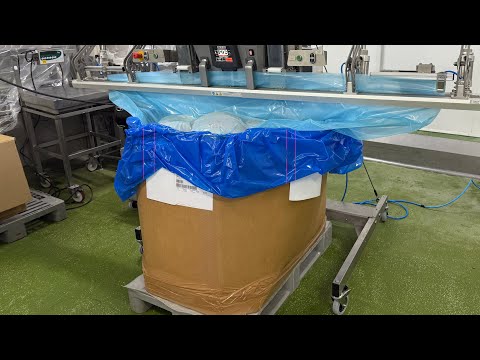 YouTube video: Bulk meat vacuum packaging in paper octabins