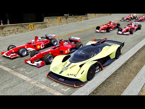 Aston Martin Valkyrie AMR Pro vs 2000s Ferrari F1 - Spa