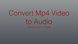 How to: Convert Mp4 to Mp3