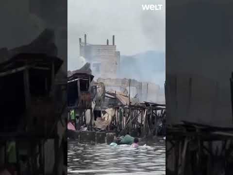 MANILA: Slum in Flammen – Großbrand zerstört über 1.000 Hütten, Ursache noch unklar