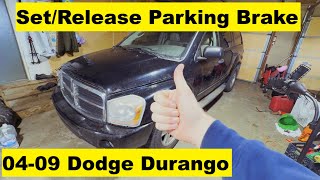 Setting Parking Brake Dodge Durango 04 05 06 07 08 09 2004 2005 2006 2007 2008 2009
