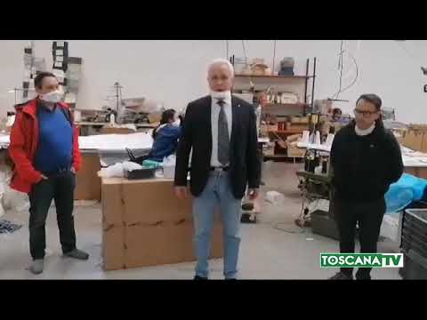 2020-03-16 PRATO - PRESIDENTE GIANI VISITA DITTA CHE PRODUCE MASCHERINE
