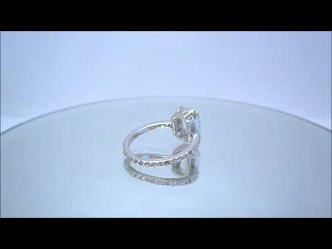 EMERALD CUT DIAMOND ENGAGEMENT RING 14K WHITE GOLD PRONG SET ART DECO 1.60CTW - KNR INC - 257