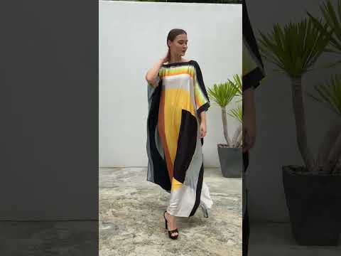 Jsdc beachwear geometric printed soft silk long women wear b...