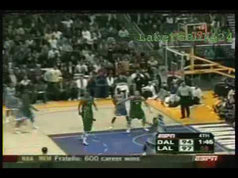 Kobe Bryant 40 points 8 rebounds 6 dimes 2/2 vs Mavs 2004-05