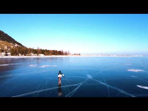 Relaxing Ice Skating Sounds at a Frozen Lake with Gentle Wind & Background Chatter: Nature Sounds