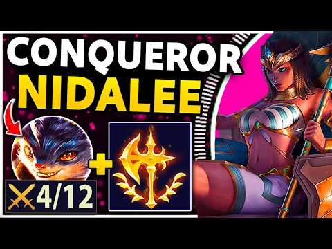 I Decided To Use Conqueror On Nidalee And Made A LCS Player HARD FEED!