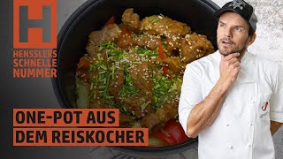 Schnelles One-Pot aus dem Reiskocher mit Schweinenacken Rezept von Steffen Henssler