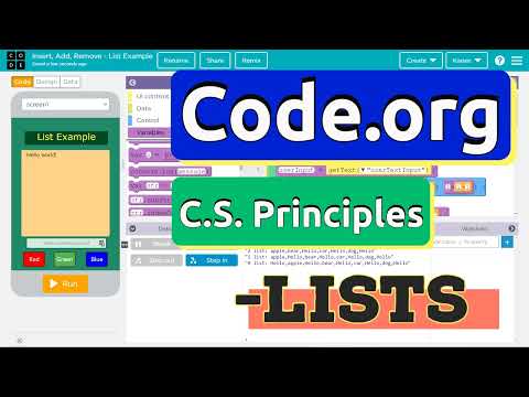 Code.org Insert One Item or Many Into a List  | C.S. Principles Example