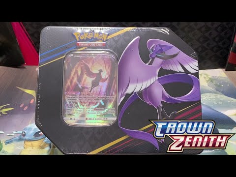 *Gold Arceus Full Art Pull* Galarian Articuno Crown Zenith Tin Opening