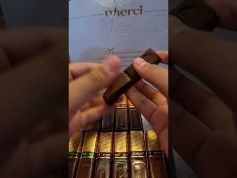 MERCI chocolates ASMR! #shorts #asmr #viral #food #youtubeshorts #satisfying #chocolate