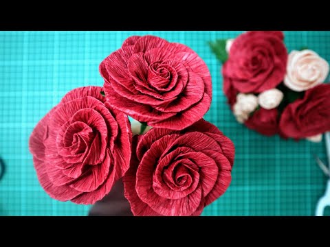 How to make a simple crepe paper twisted rose flower [new style]