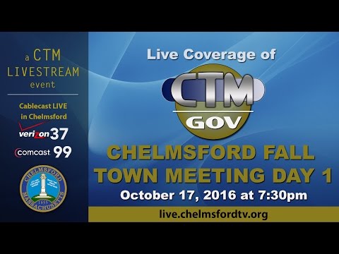 Town Meeting: Fall Day 1 - October 17, 2016