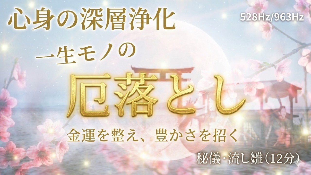 【深層浄化】流し雛の儀式で心身を整える。乙女座満月とブラッドムーンの変容エネルギー（528Hz/963Hz 潜在意識のブロック解除）