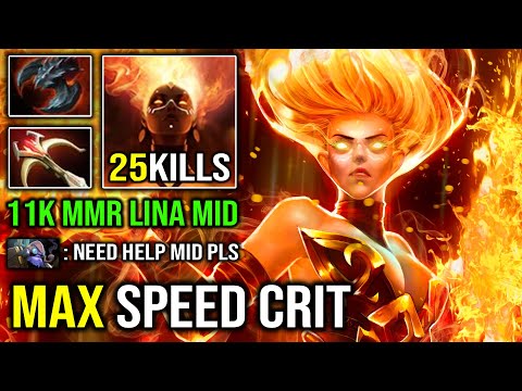 That's How 11K Lina Mid in 2021 with Daedalus + Satanic Imba Critical Attack EZ GG DotA 2