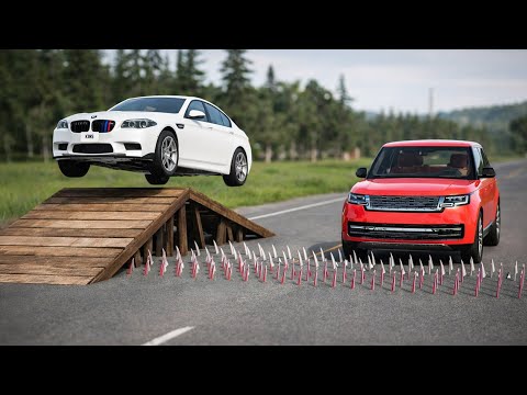 Cars vs Spikes Challenge #12 in BeamNG Drive!