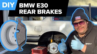 BMW E30 Rear Brake DIY - Brake Pads & Rotors Replacement (BMW 325i, 318i, & More)