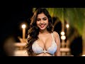 4K Indian Fashion Show AI Art Lookbook Model Swimming Pool Home Night