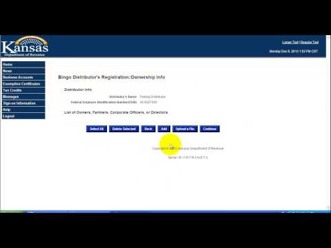KDOR Bingo Tutorial - Distributor Registration