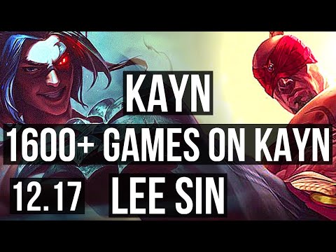 KAYN vs LEE SIN (JNG) | 2.5M mastery, 6/0/1, 1600+ games, Dominating | KR Diamond | 12.17