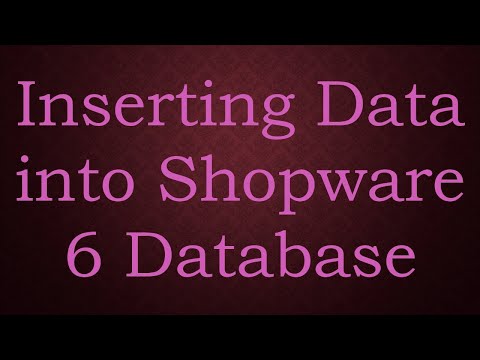 Inserting Data into Shopware 6 Database